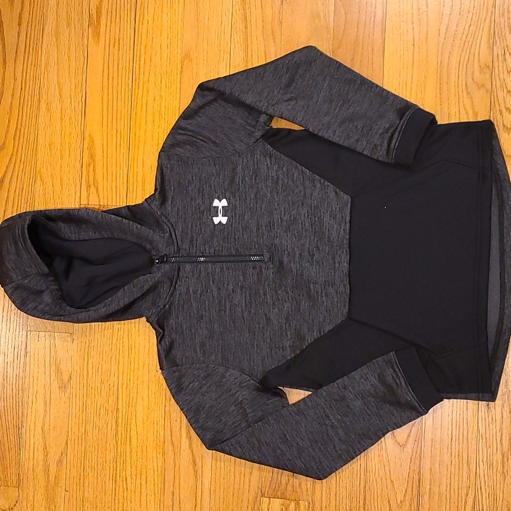 Boys' Under Armour Fleece Quarter Zip, Coldgear Hoodie, size YMD